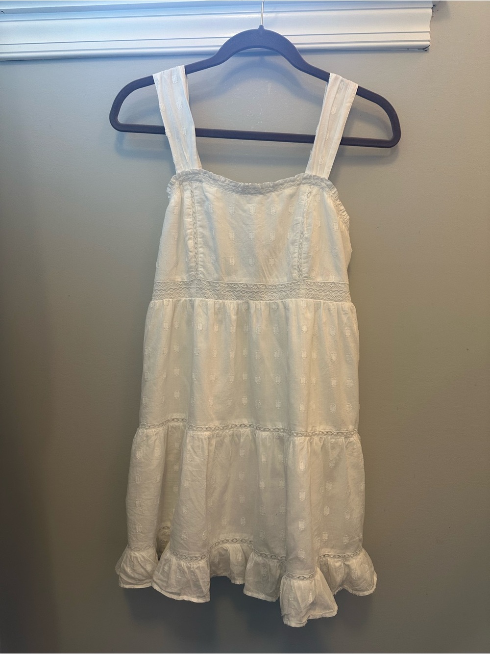 American Eagle White Eyelet Ruffle Dress